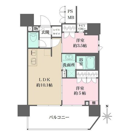 稲荷町駅 徒歩5分 11階の物件間取画像